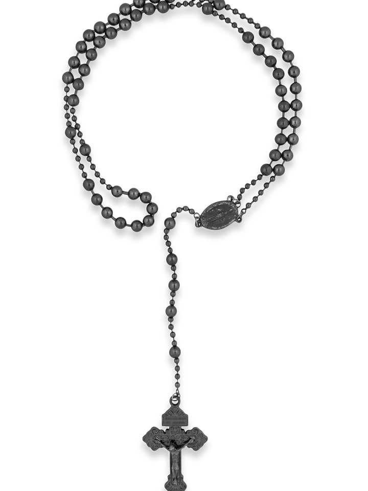 Rosario militar del Soldado de Dios Gunmetal para venta al por mayor de Village Gift Importers