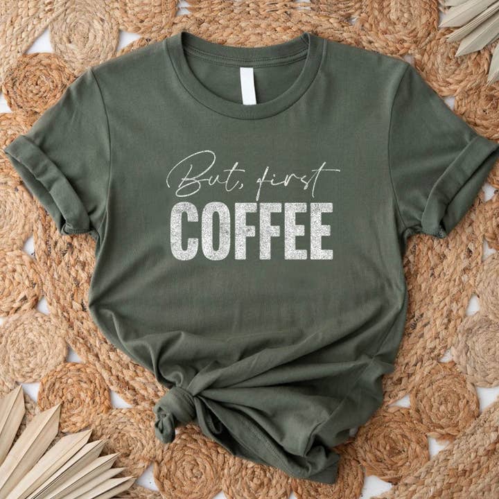 STARCHIS - Wholesale Screen Printed T-Shirt - Women's - But first coffee7