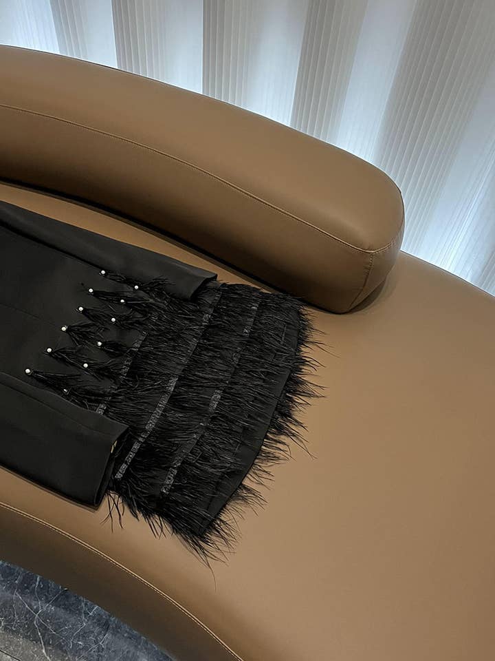 SY388 Elegant Black Lapel Tassel Belt Midi Dress for wholesale on Faire14