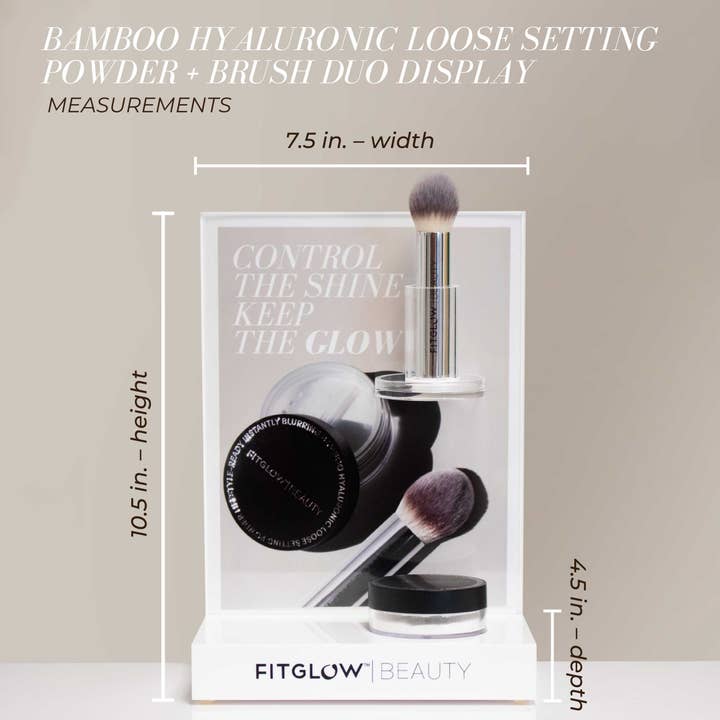 Fitglow Beauty - Wholesale Makeup Setting Spray/Powder - Bamboo Hyaluronic Loose Powder Duo + Display Starter Kit