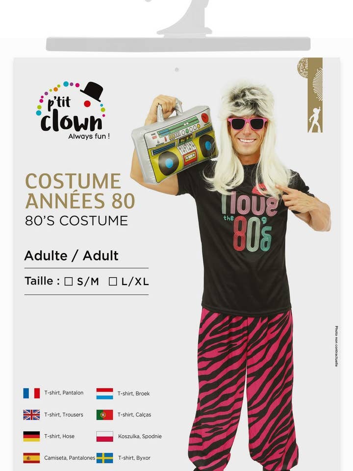 80er Jahre Kostüm - Erwachsener Mann - L/XL für den Großhandel von P'tit Clown