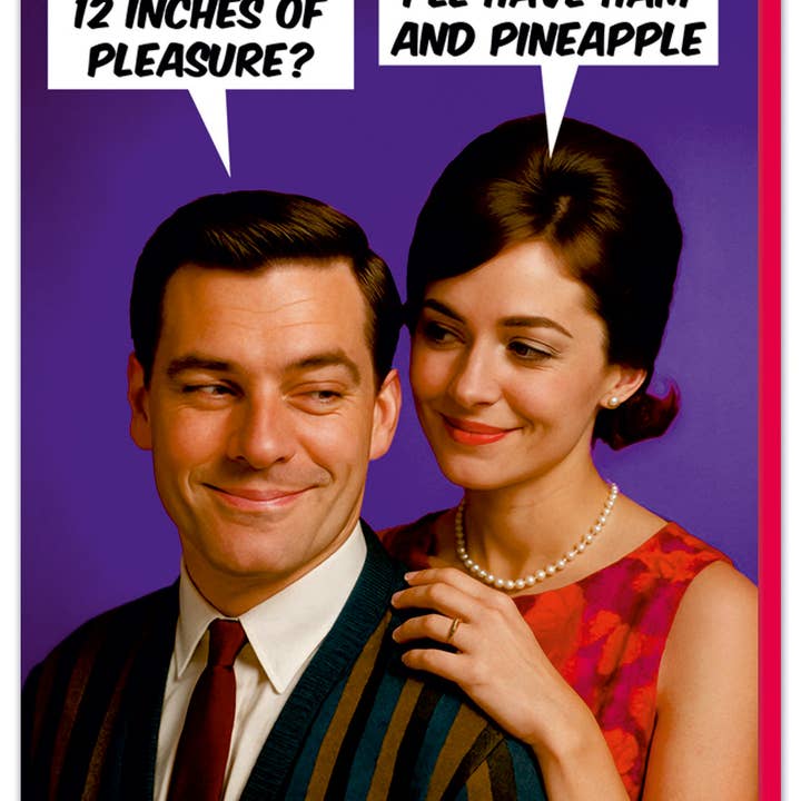 12 inches of pleasure Greeting Card for wholesale by Dean Morris Cards
