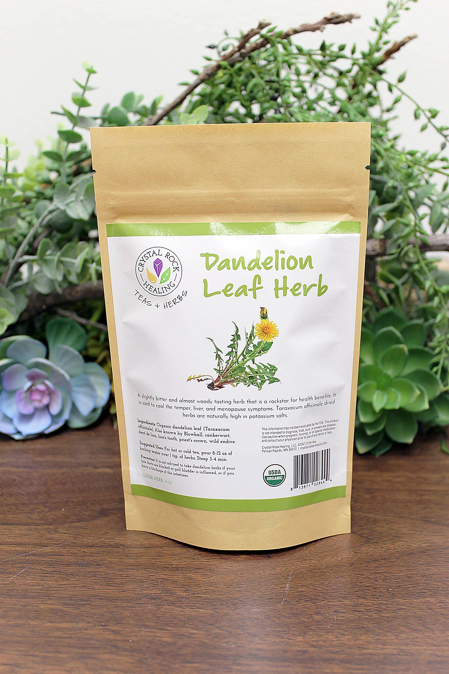 Crystal Rock Healing, LLC - Wholesale Herbs - Dandelion Leaf Loose Herb 1oz Organic