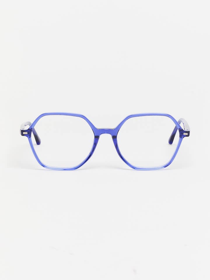 Montures optiques bleu brillant pour la vente par TIWI