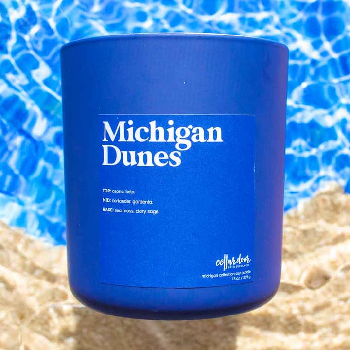 Michigan Dunes - Vela de Soja Double Wick 13 onças por atacado de Cellar Door Bath Supply Co.