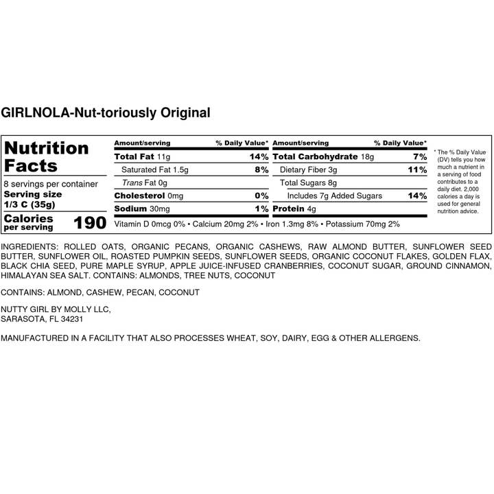 Nutty Girl - Wholesale Granola - Girlnola® Original Granola | Original |10 oz Pouch8