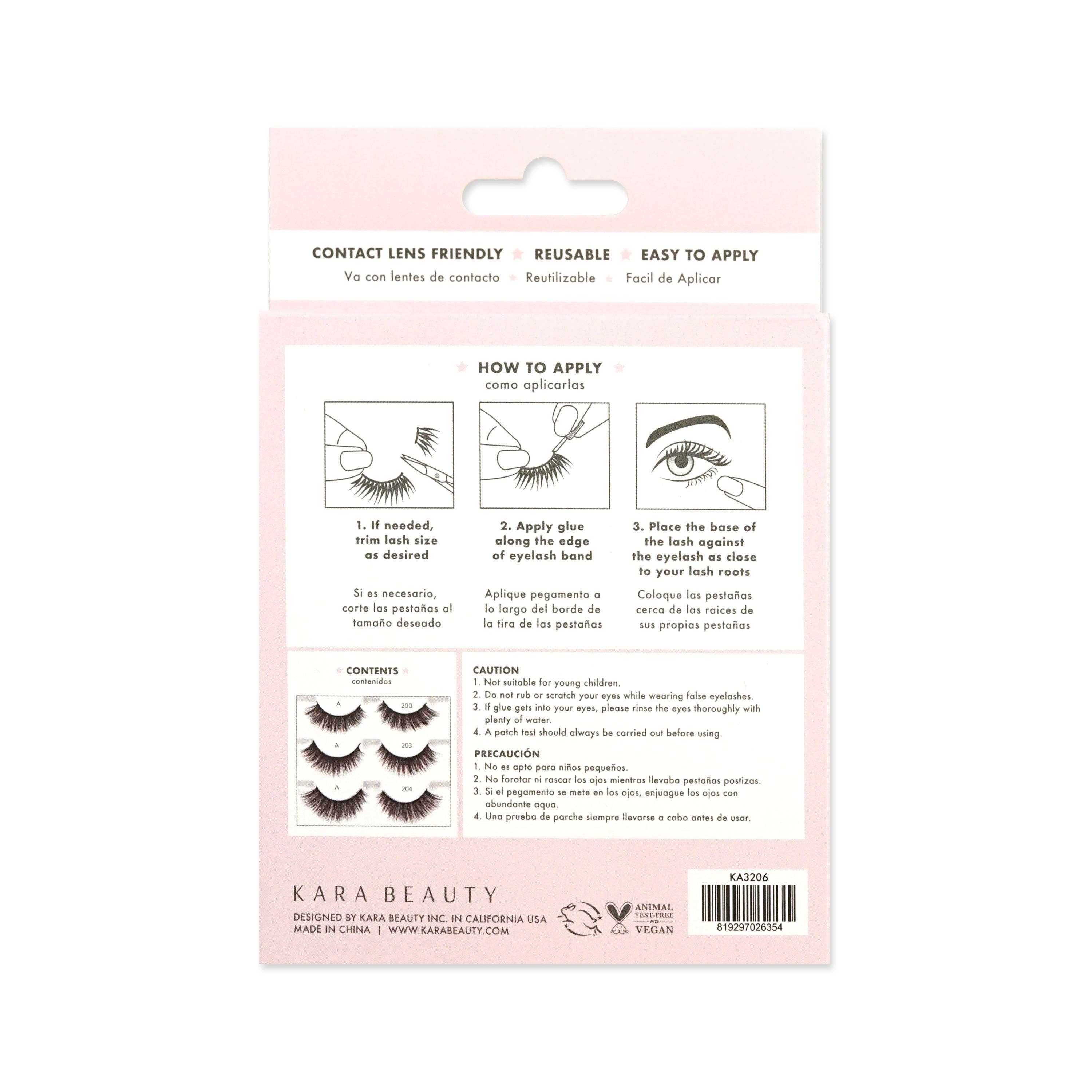 Kara Beauty - Wholesale False/Fake Eyelashes - KA3206 OUTLASHED 3D Faux Mink Lashes 3 PAIRS ASSORTED1