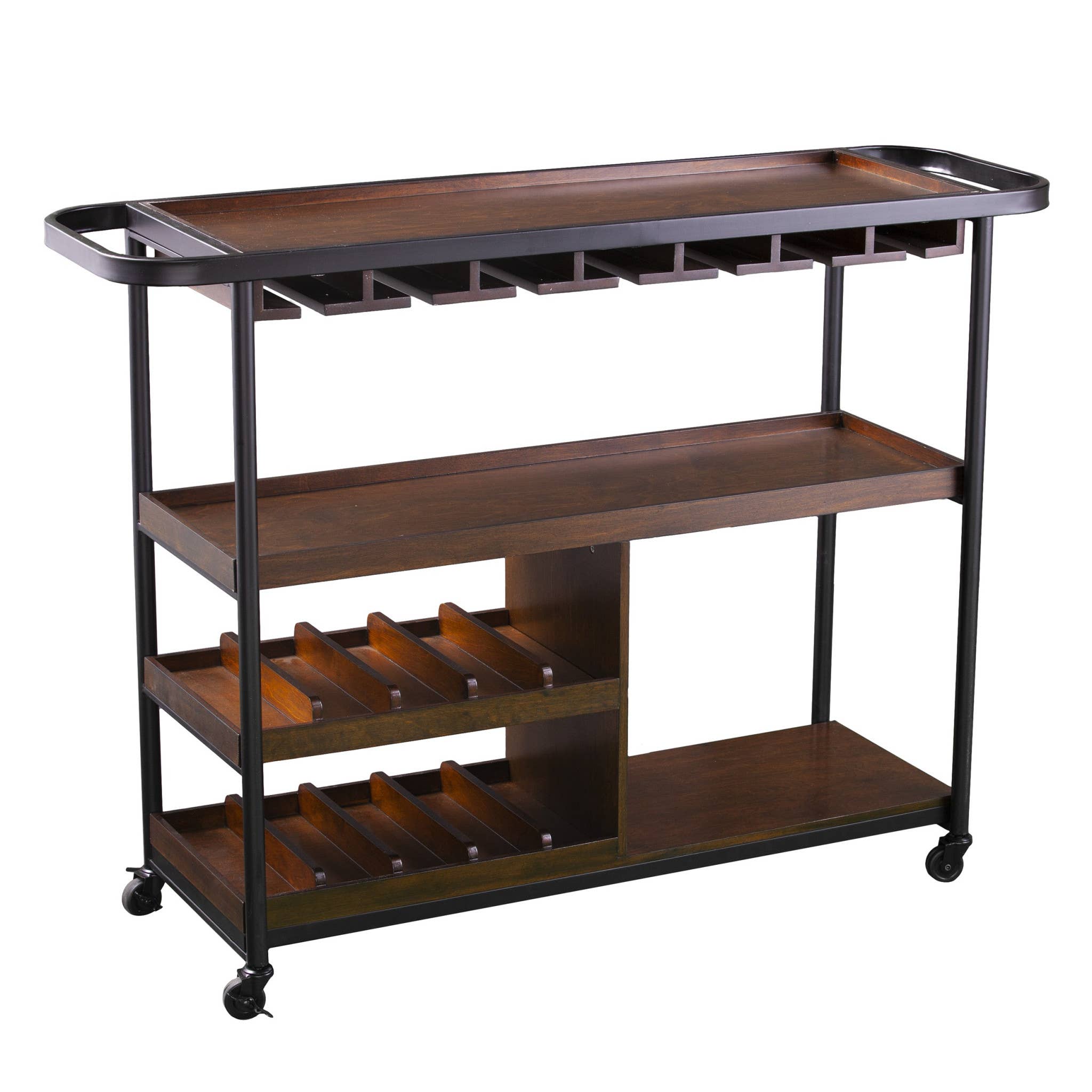 HomeRoots - Wholesale Bar Cart - Brown Rolling Bar Cart0