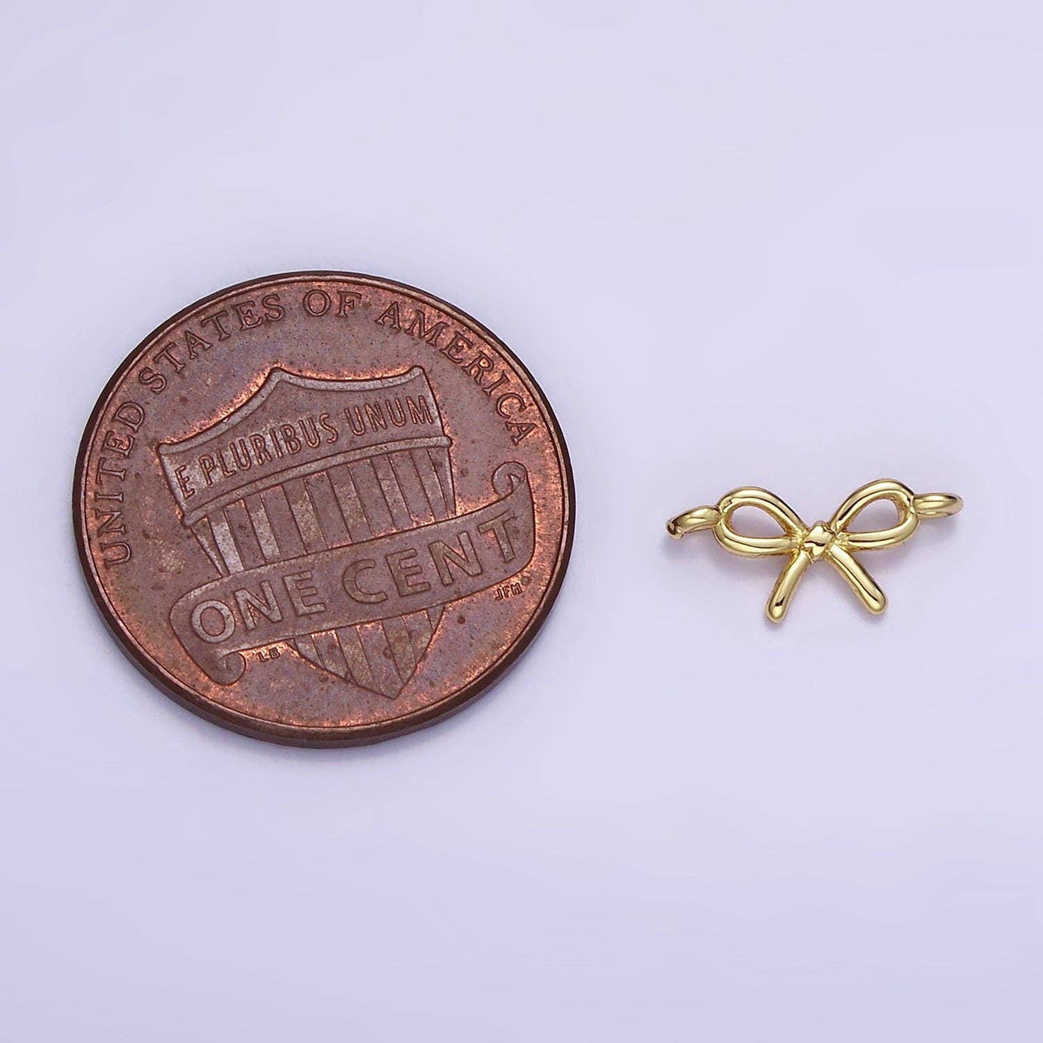 Aim Eternal - Wholesale Individual Charm/Pendant - 14K Gold Filled Mini Minimalist Bow Ribbon Connector | G391 SL-4902