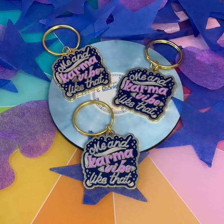 MangoIllustrated - Wholesale Keychain - Unisex - Me and Karma Vibe Like That enamel keychain6