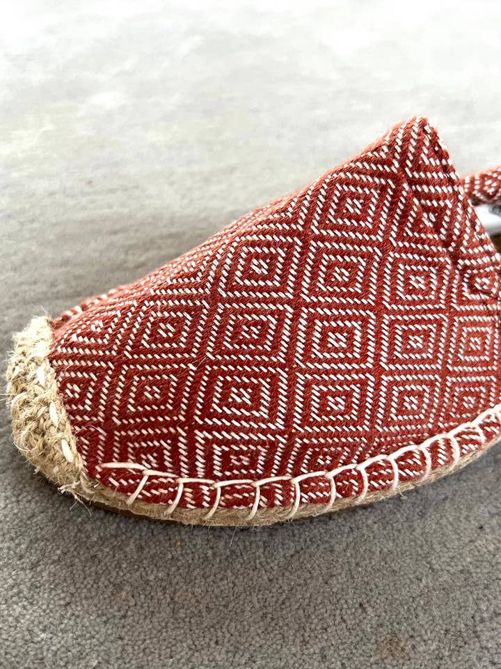 The Diamond Beige Ochre espadrilles for wholesale by Krama Heritage
