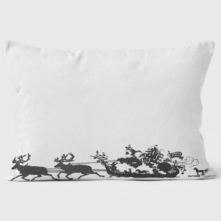 Sleigh Silhouette - Coussin de Noël pour la vente par ART CUSHIONS