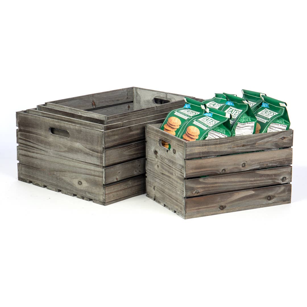 Willow Group - Wholesale Planter Box - S/5 RECT WOOD CRATES-GREY3