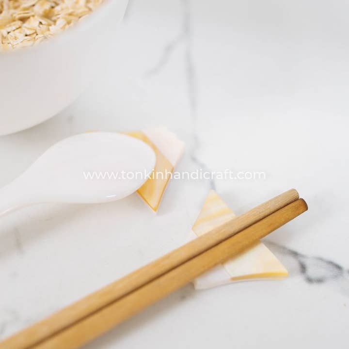 Tonkin Handicraft - Wholesale Spoon rest - Seashell Yellow Fuji Pillow Chopstick Rest2