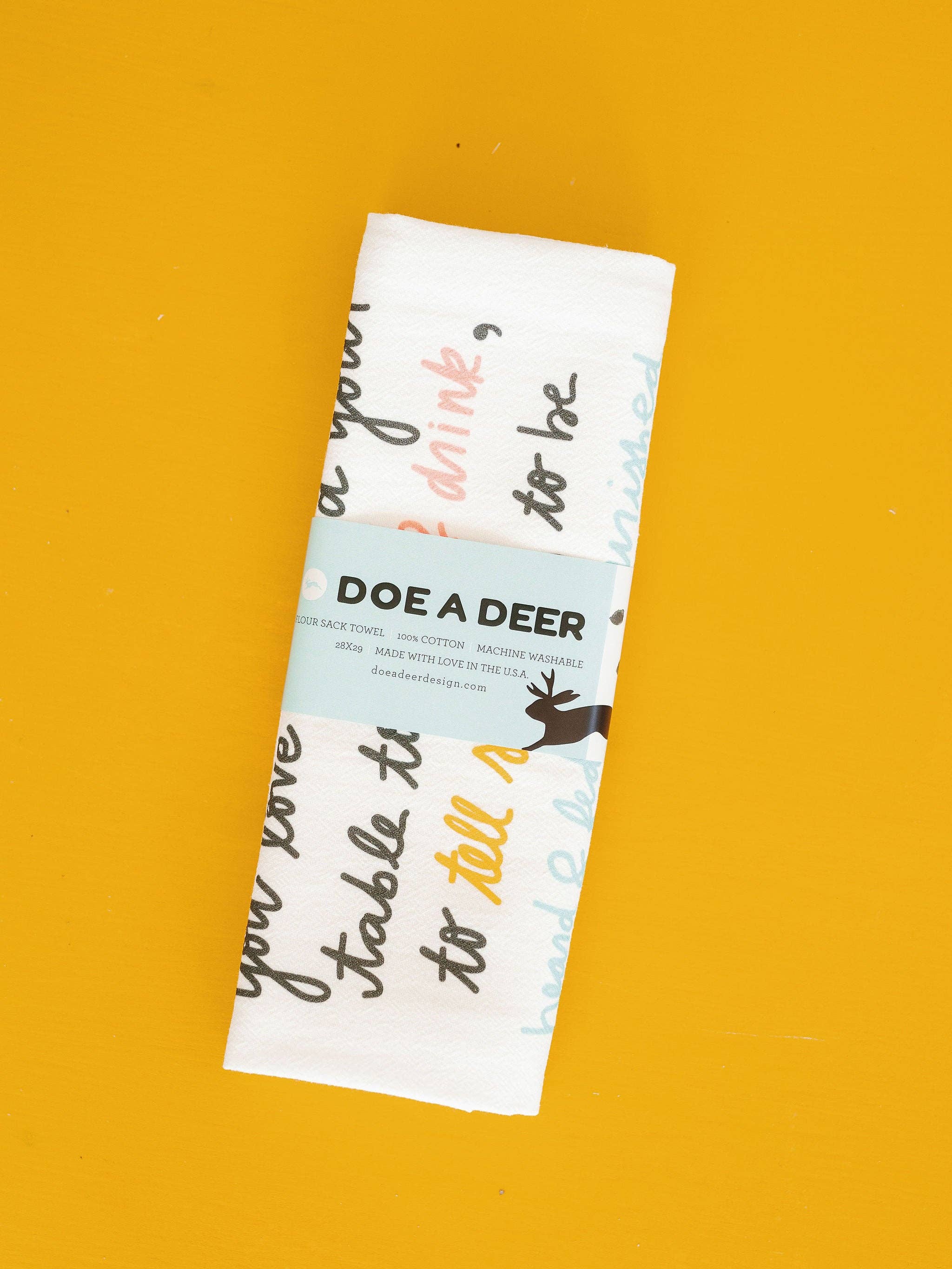 Doe A Deer - Wholesale Tea Towel - Gather Around Your Table - Flour Sack Towel1