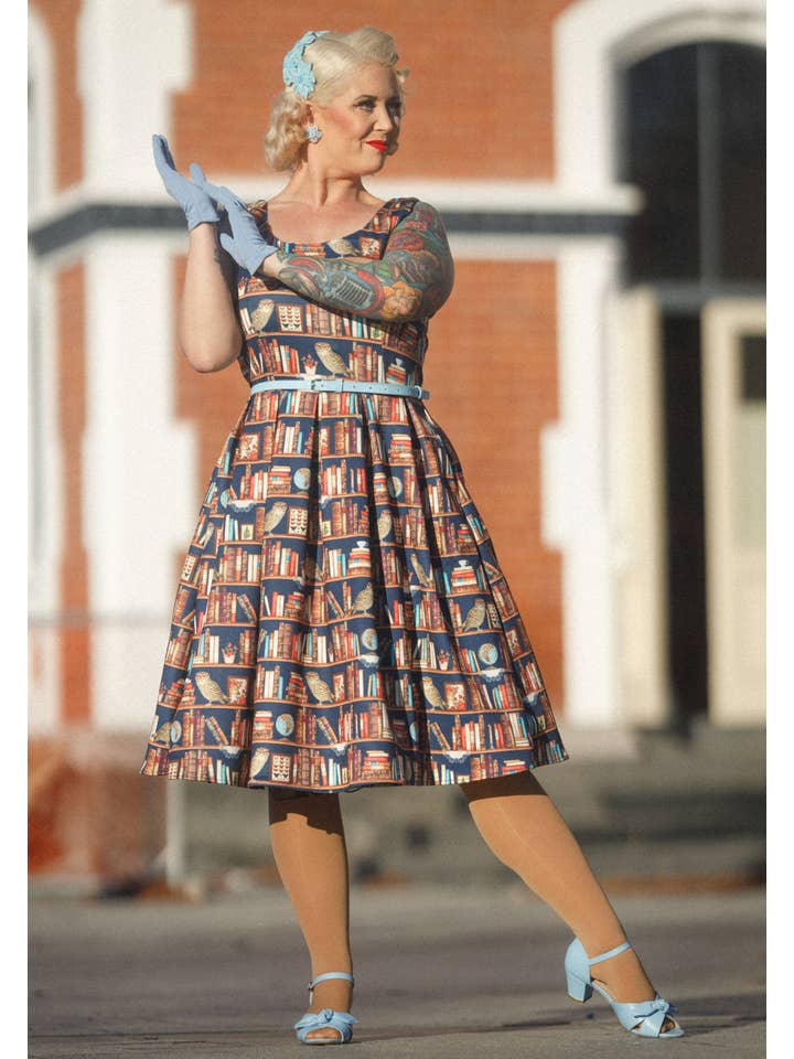 Dolly & Dotty - Wholesale Dress - Women's - Amanda Library Book & Owl Swing Dress