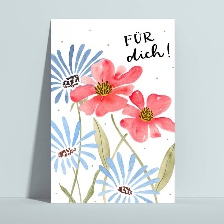 Cartolina "Per te" - Fiori selvatici per la vendita all'ingrosso da parte di Hannahs Firlefanz