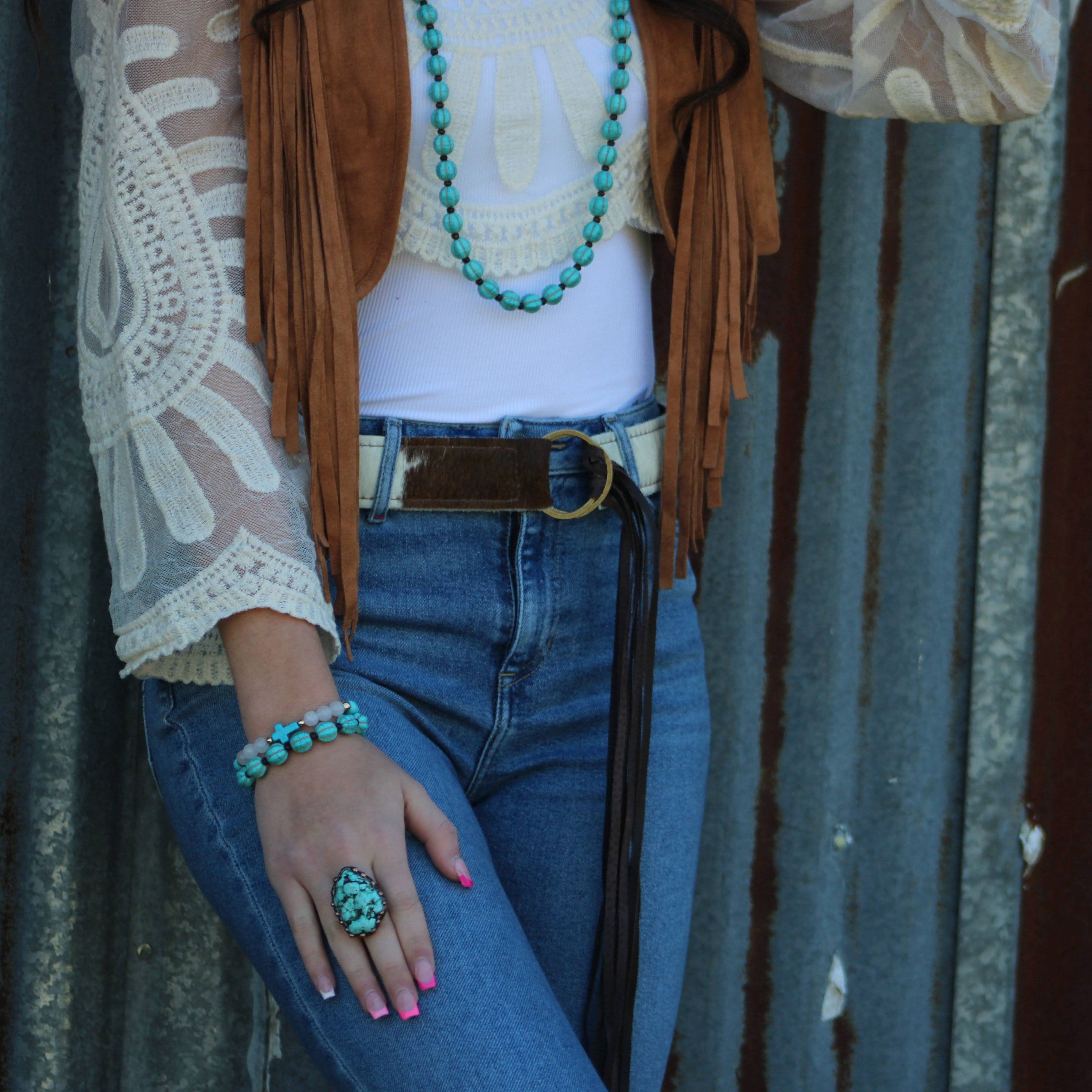 The Jewelry Junkie - Wholesale Beaded Bracelet - **Turquoise Blue Melon Beaded Stretch Bracelet 809g6