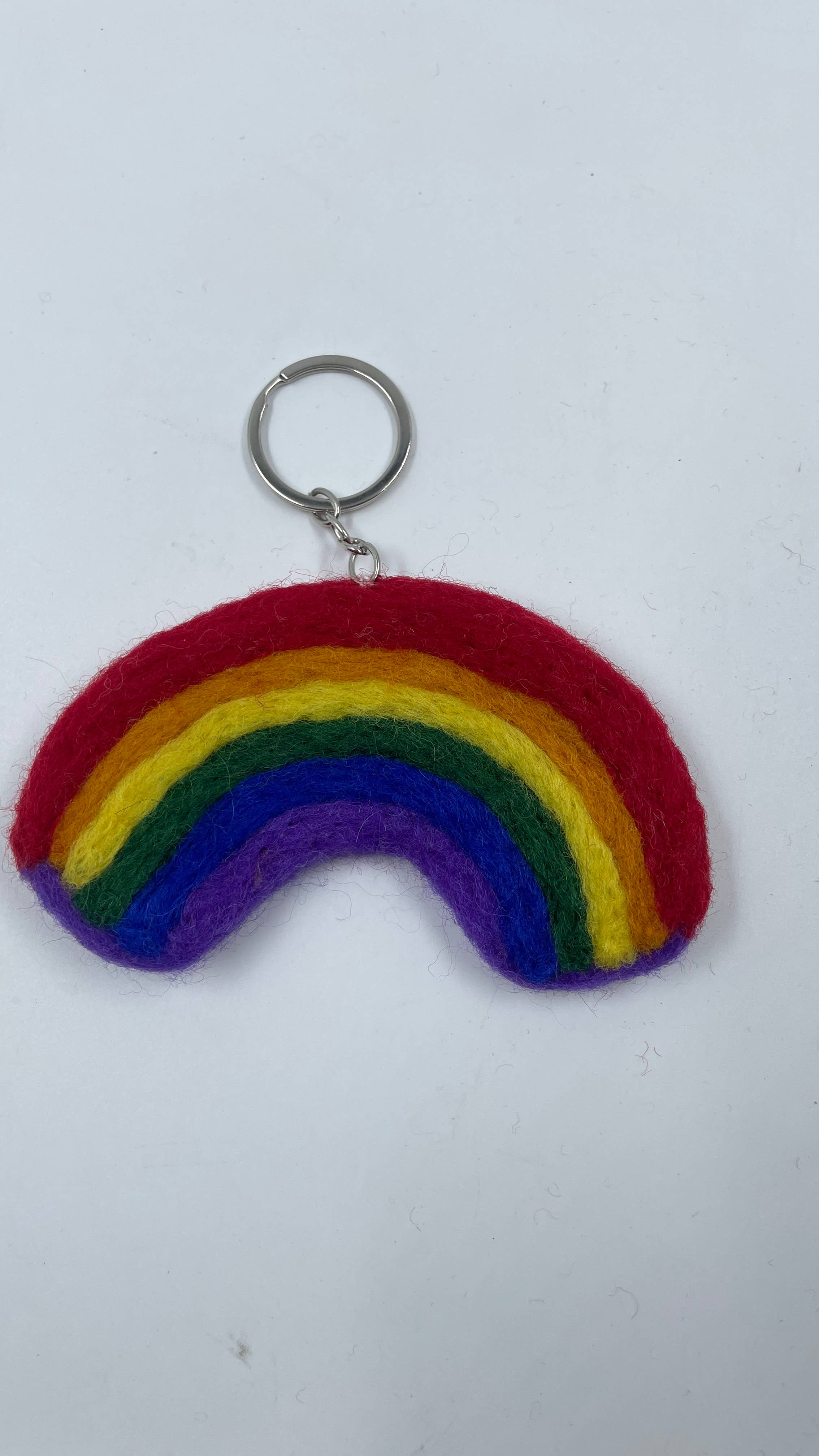 Funky Yak Ltd – wholesale Keychain – Women's – Handmade Cute Felt Rainbow Keyrings with Pin 2