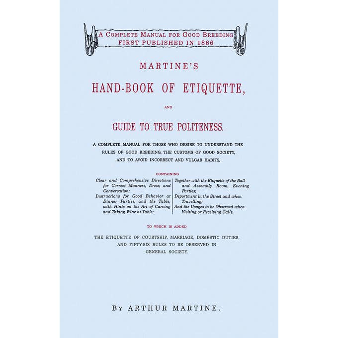 Martine's Handbook of Etiquette for wholesale by Applewood Books