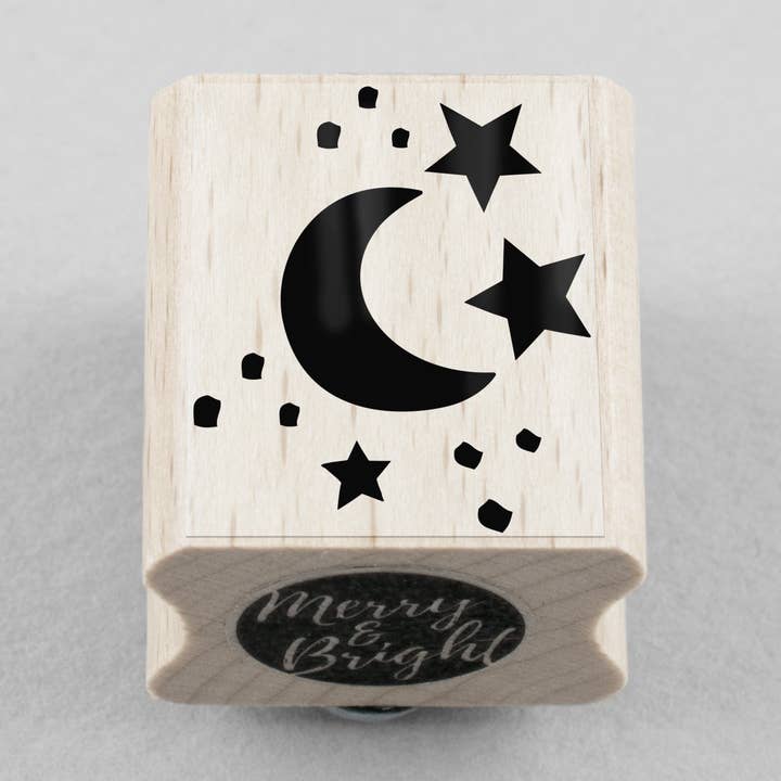 Tampon Lune & Étoiles 20 x 25 mm pour la vente par Merry and Bright