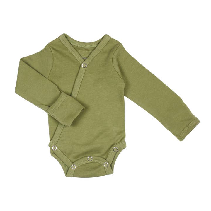 Sage | Organic Kimono Bodysuit for wholesale by L'ovedbaby