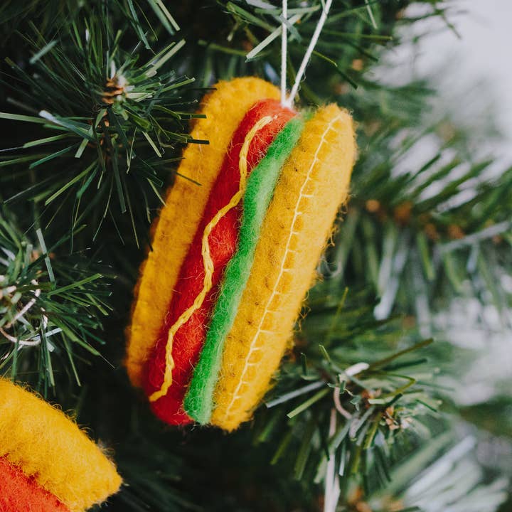 Global Goods Partners - Wholesale Ornament - Felt Hot Dog Ornament1