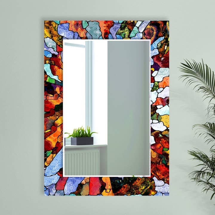 Espelho de parede de vidro temperado manchado por atacado de MyPhotostation