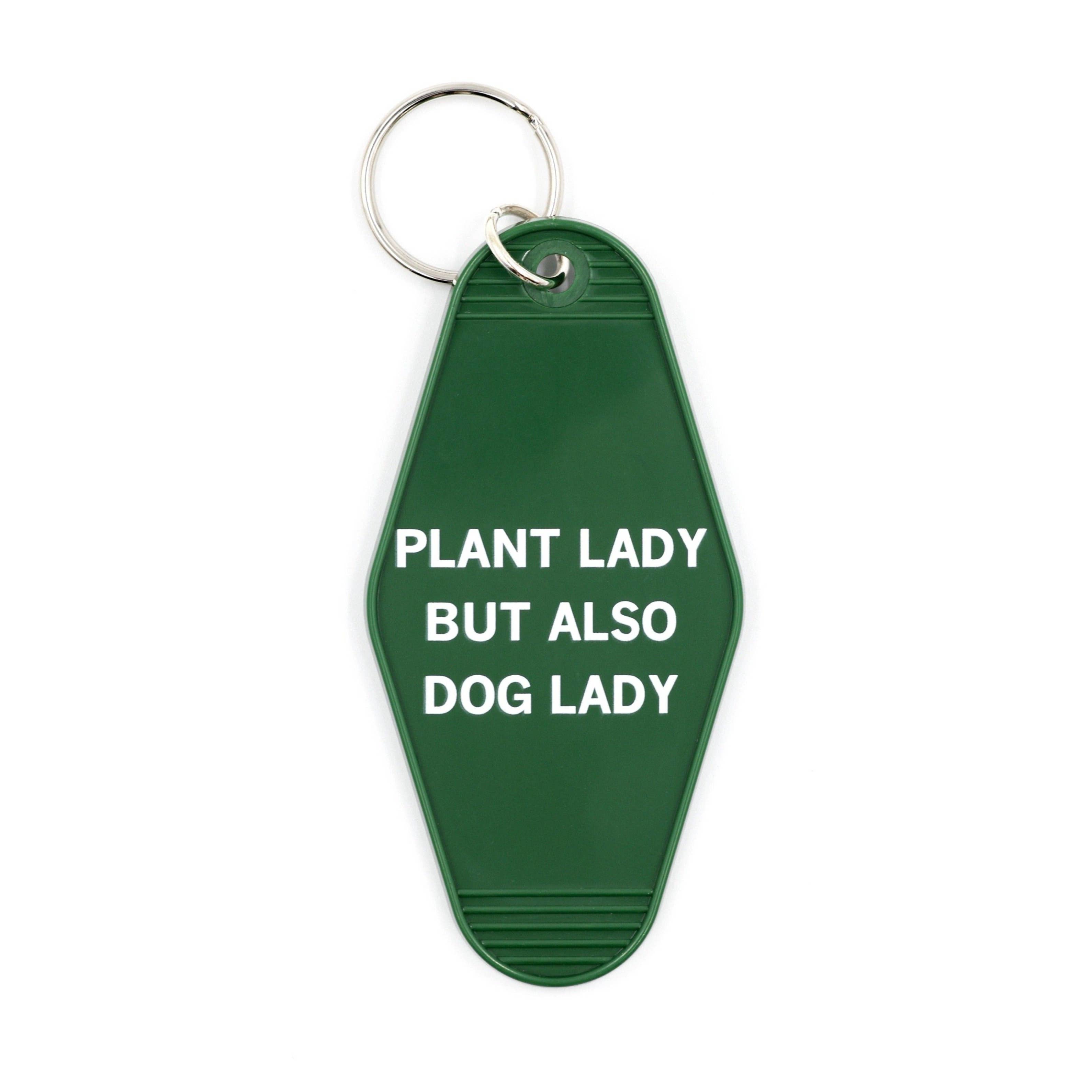 GetBullish – Porta-chaves - Mulher por atacado – Porte-chaves de Motel "Plant Lady But Also Dog Lady" em Verde0