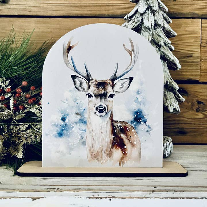 Deer Shelf Sitter – Farmhouse Christmas Tabletop Décor for wholesale by The Farmer's Wife
