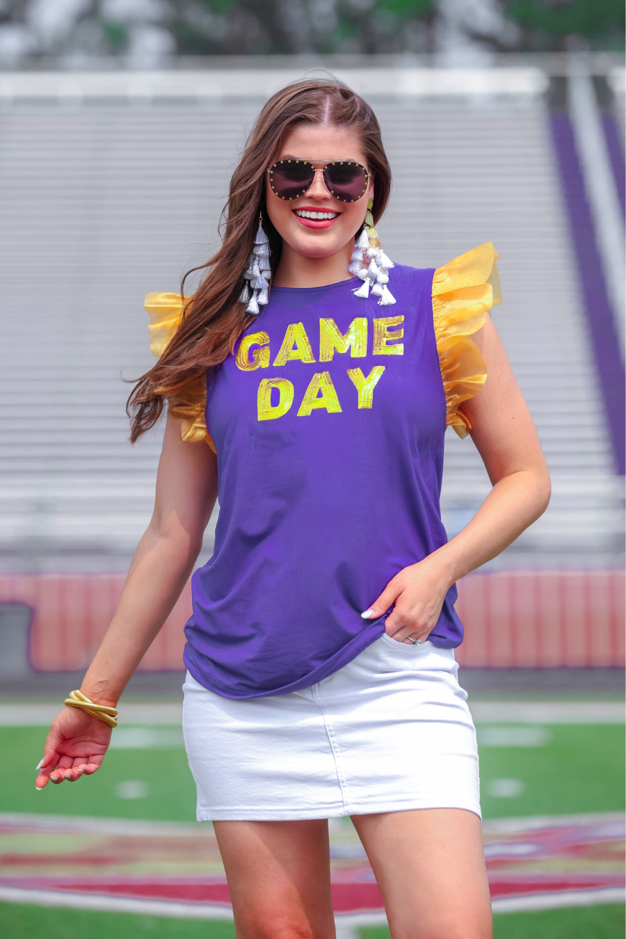 Jess Lea - Wholesale T-Shirt - Women's - It's Game Day Sequin Patch Top4