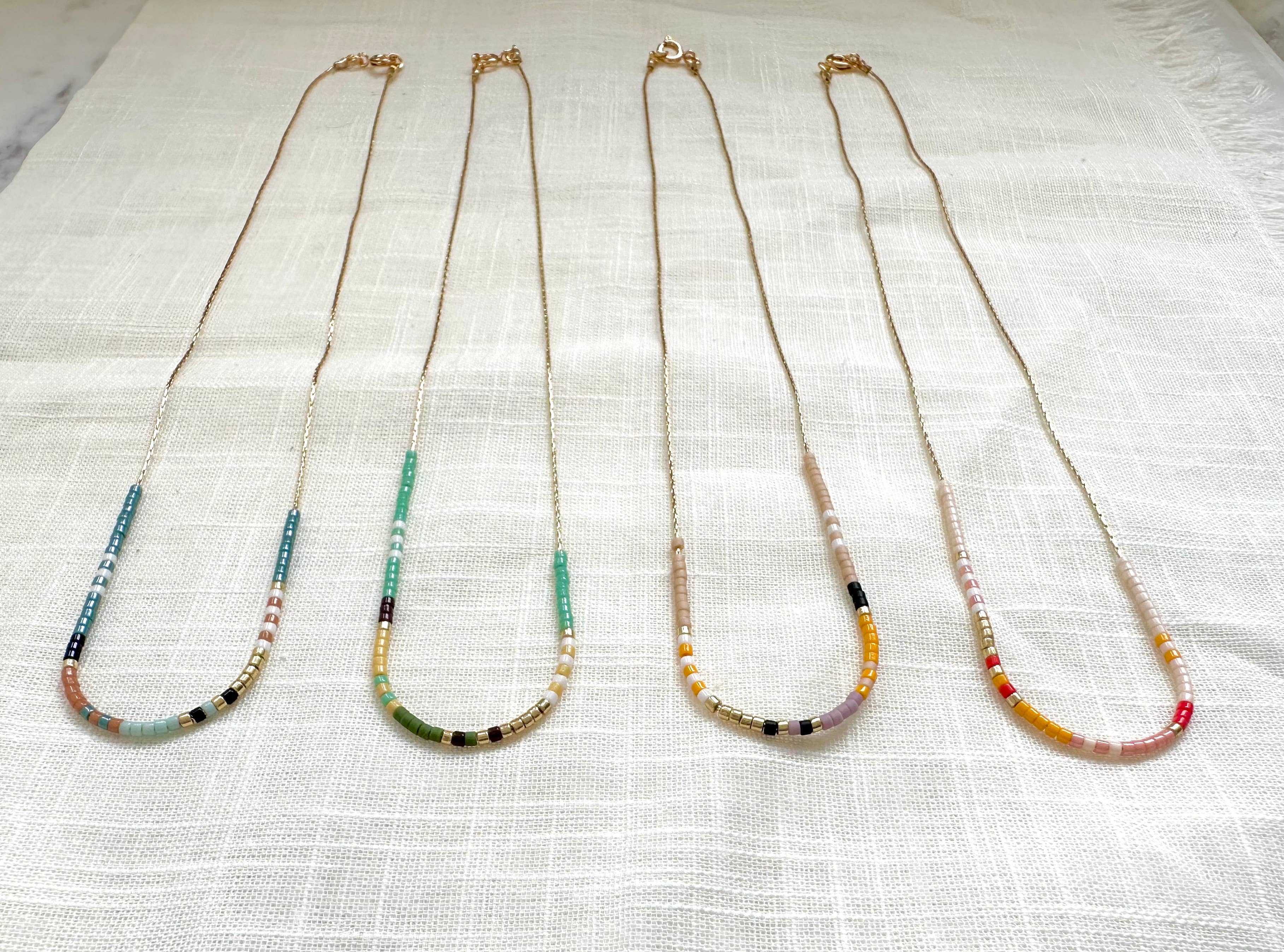 Ocean Breakup - Wholesale Beaded/Pearl Necklace - Thin Beaded Necklace - Color Mix Collection6