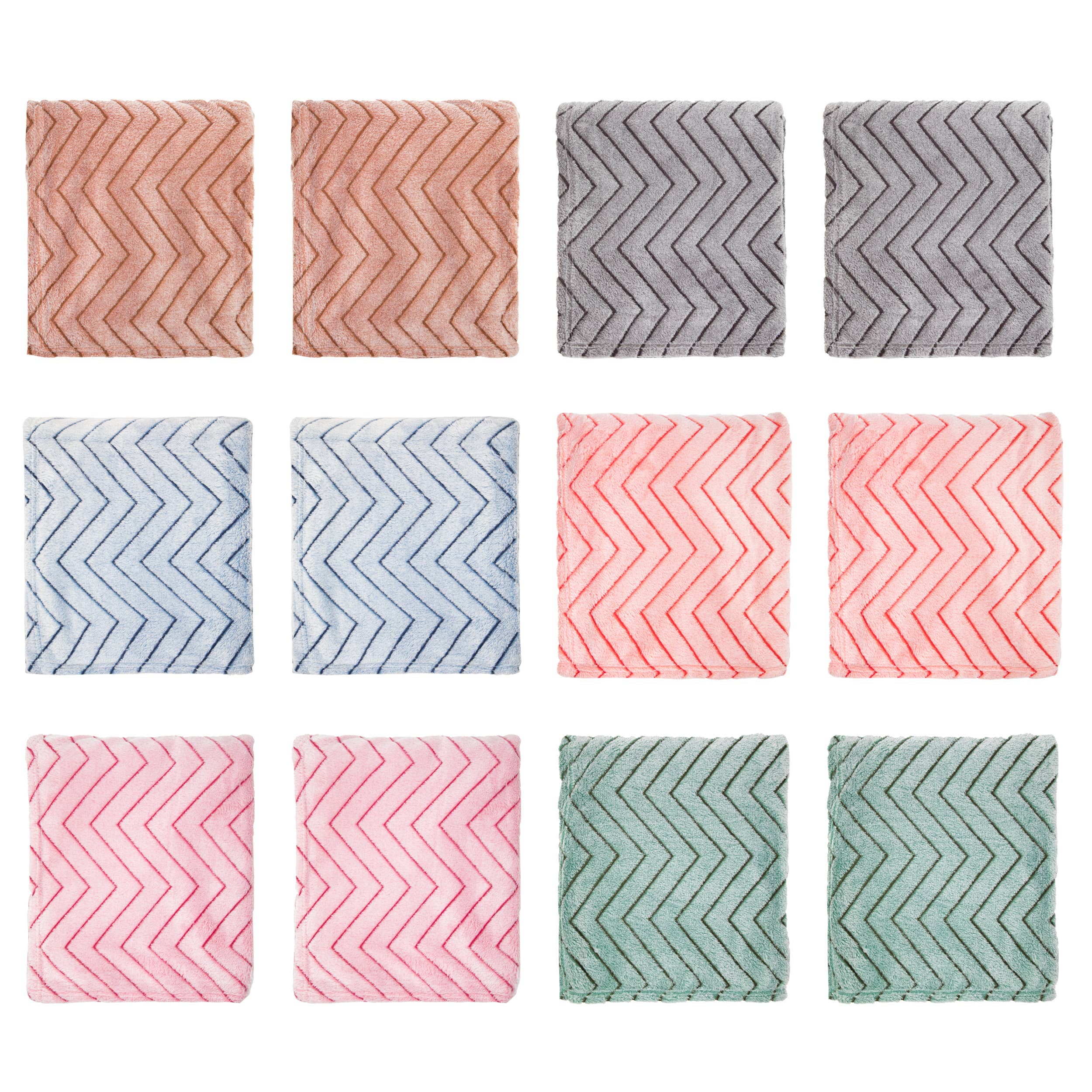 Arkwright Home - Wholesale Throw Blanket - Fleece Throw Blankets, Chevron Pattern4