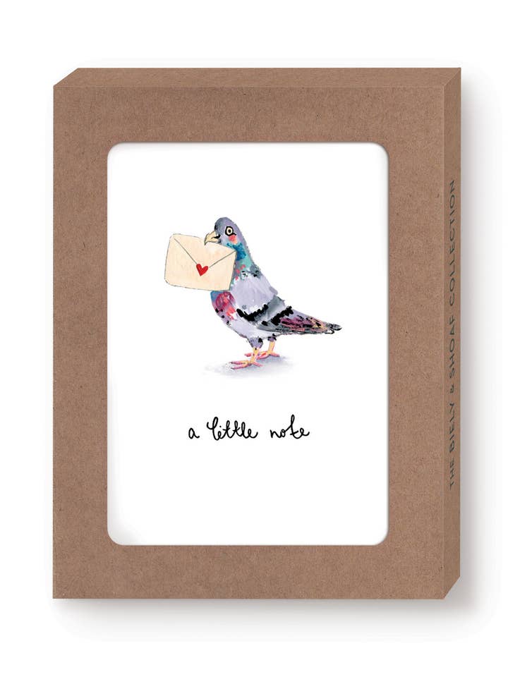 Pigeon A Little Note Boxed Notecard - Set of 10 for wholesale by Biely & Shoaf