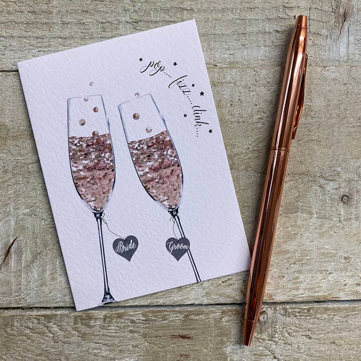Mini Sposa & Sposo Pop Fizz Clink (Mdt91) per la vendita all'ingrosso da parte di White Cotton Cards