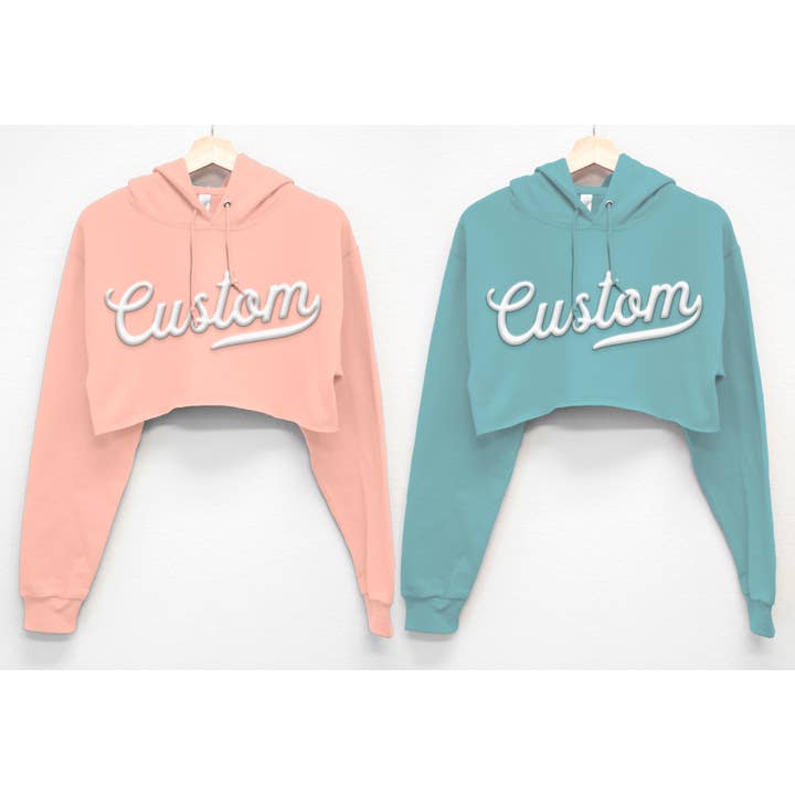 Nobullwoman Apparel - Wholesale Hoodie - Women's - CUSTOM Small Business PUFF Print Cropped HOODIE