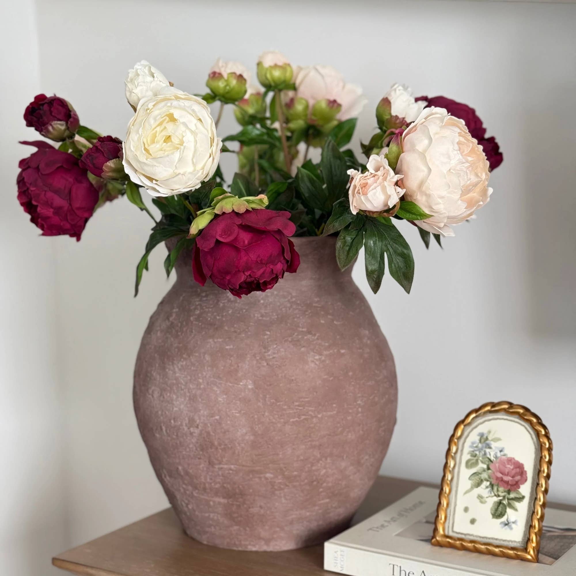 Afloral - Wholesale Artificial Flowers - Real Touch Peony Faux Flower in Cream White - 27"3