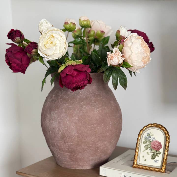 Afloral - Wholesale Artificial Flowers - Real Touch Peony Faux Flower in Cream White - 27"3