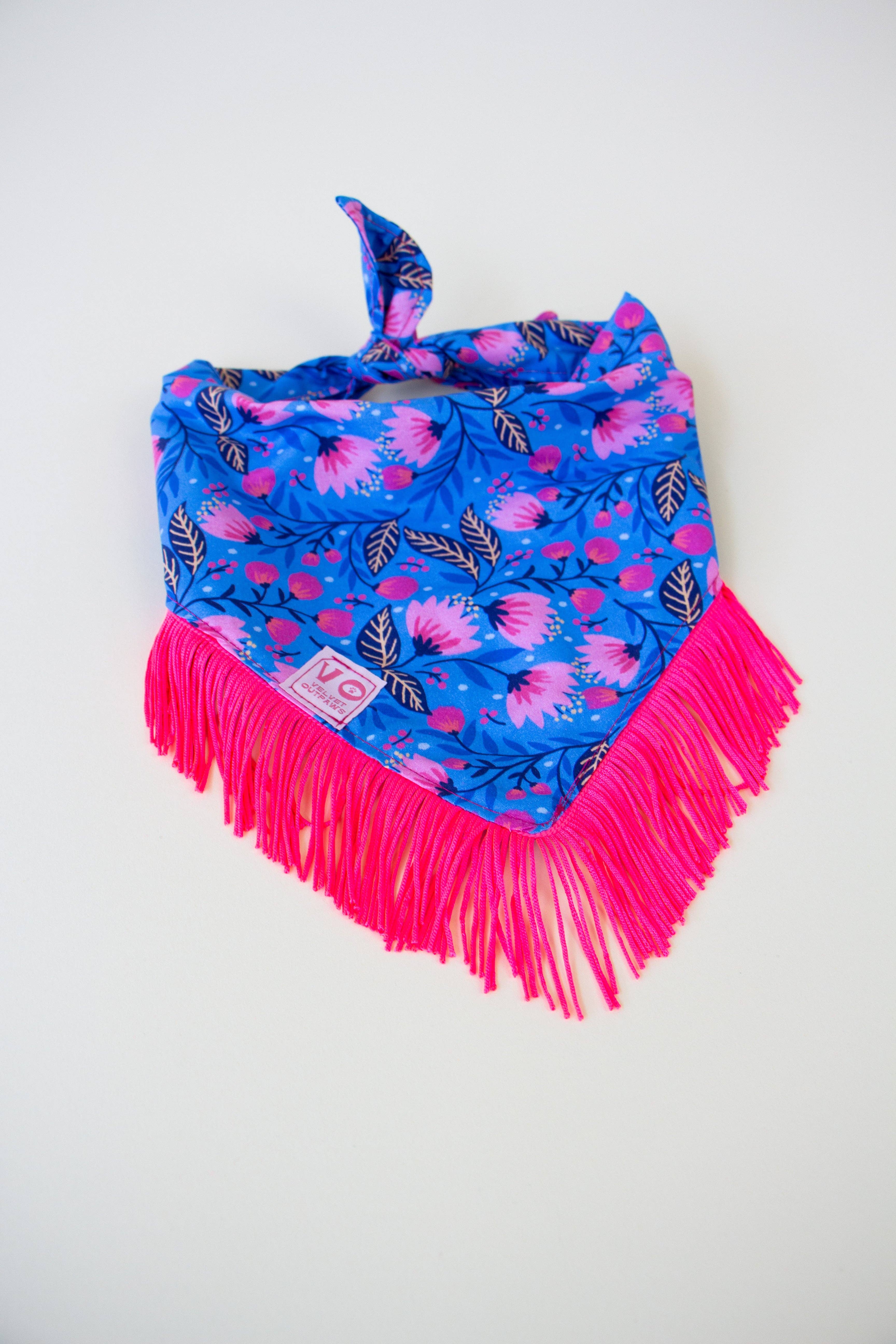 Velvet Outlaw - Wholesale Pet Bandana - Dog - Blooming Flower Fringe Pet Bandana8