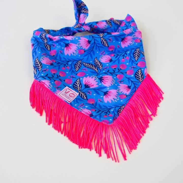 Velvet Outlaw - Wholesale Pet Bandana - Dog - Blooming Flower Fringe Pet Bandana8