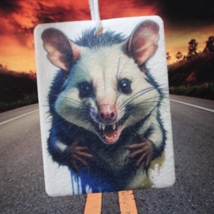 Angry Opossum // Felt Car Air Freshener for wholesale by Raven Design
