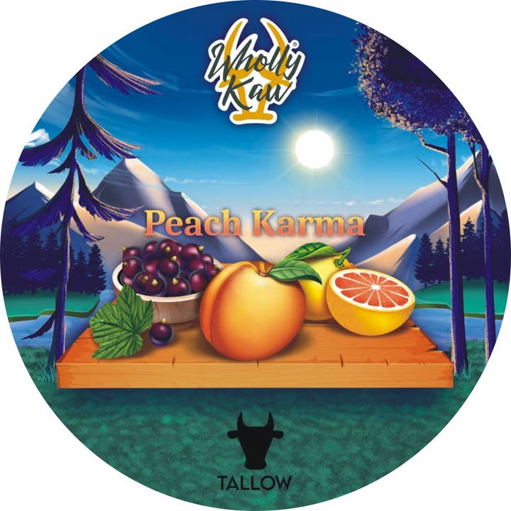 Peach Karma Shaving Soap for wholesale by WhollyKaw