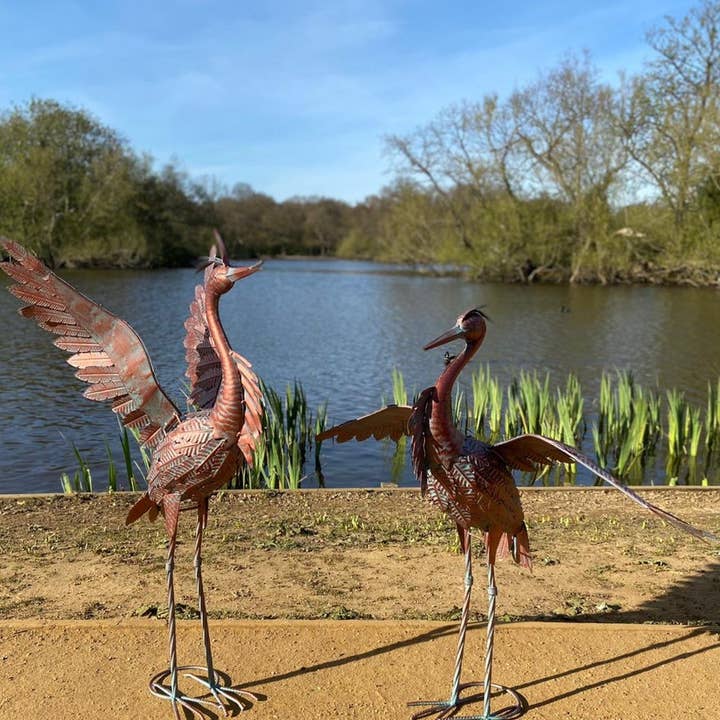 Marissa's Gifts – wholesale Sculpture – Bronze Metal Heron Garden Sculpture 70cm
