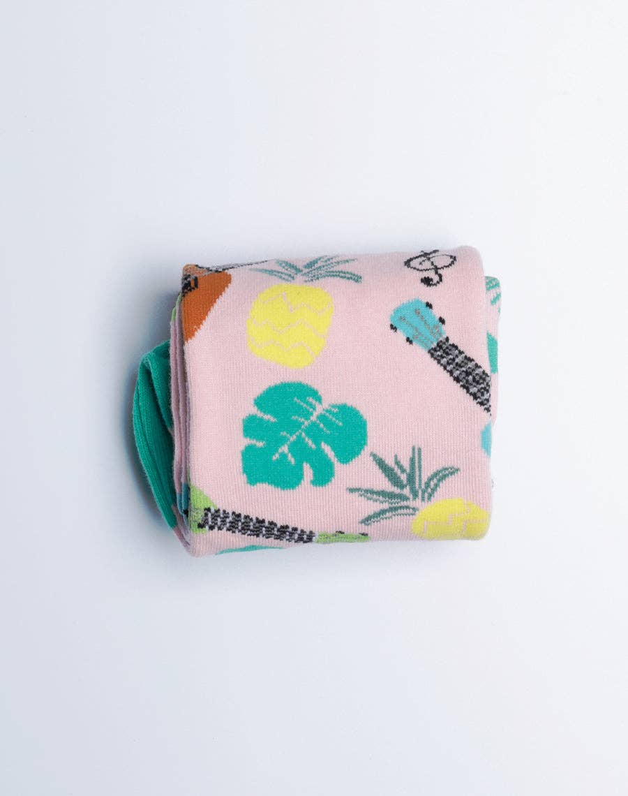 Just Fun Socks - Vente Chaussettes – femme - Chaussettes Tropical Ukulele Crew pour femmes4