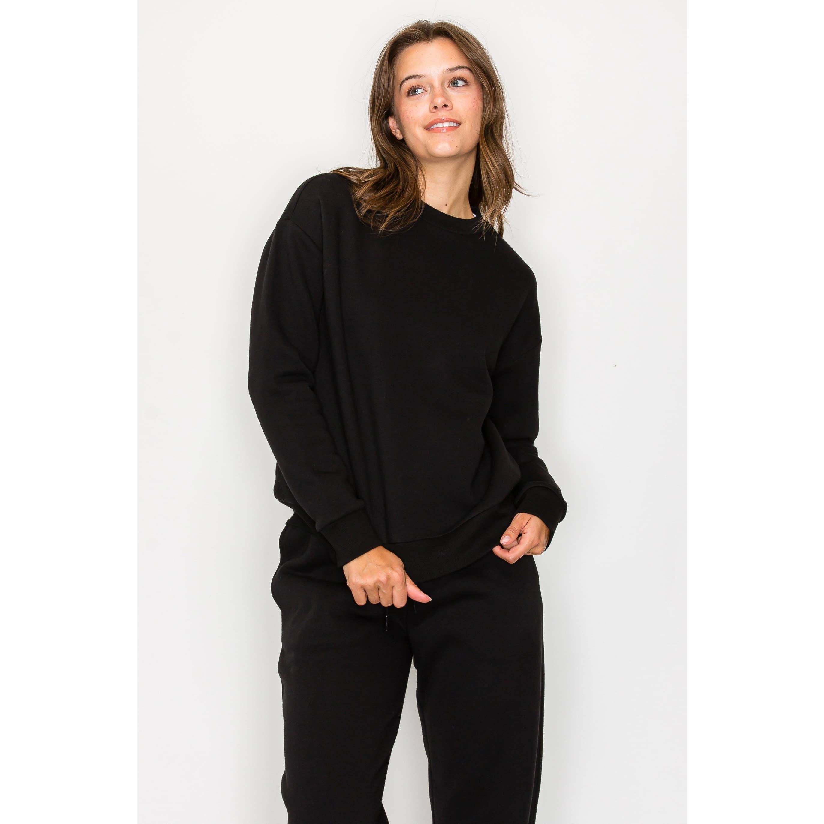 Timeless - Wholesale Sweatshirt - Women's - Oversized Crewneck Fleece Long Sleeve Sweatshirt16