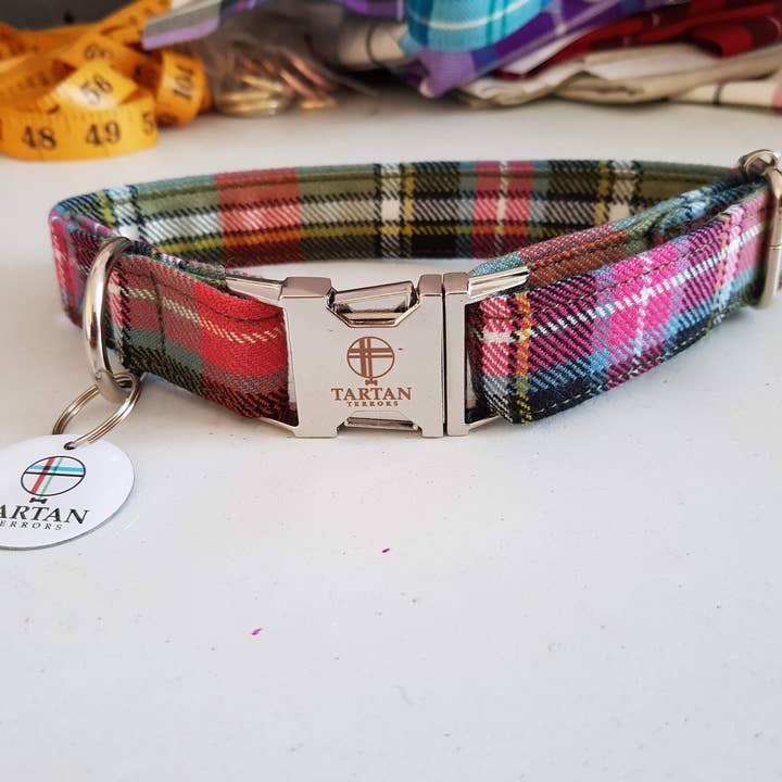 Tartan Terrors - Venta al por mayor Collar - Perros - Collar de tartán para perro (mediano) - Bruce of Kinnaird Tartan