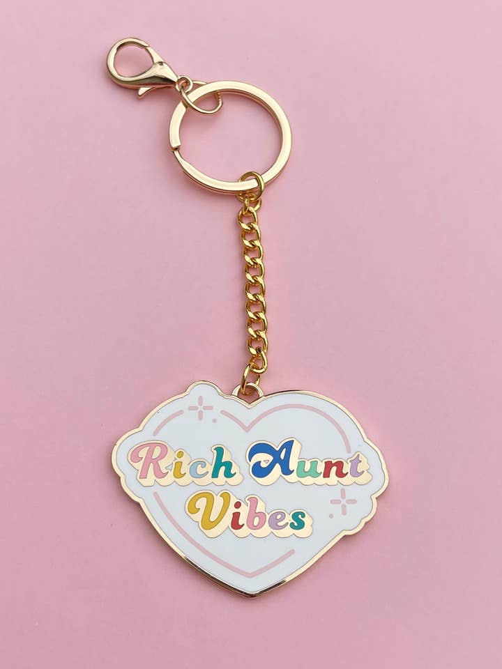 Rich Aunt Vibes in Rainbow Keychain for wholesale by Lulu Bloo