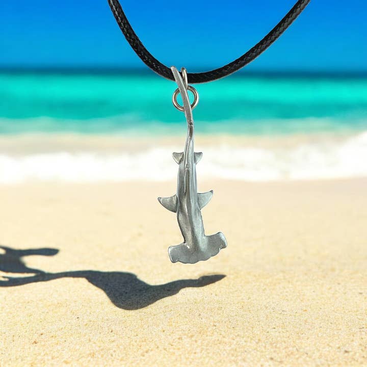 Hammerhead Necklace with Pewter Pendant, Shark Gifts for wholesale by Big Blue by Roland St John