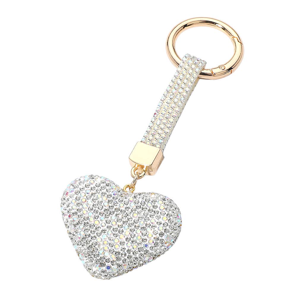 Sensibling Corp. – Engroshandel Nøglering - Dame – Bling-besat hjerte nøglering / taskesmykke12