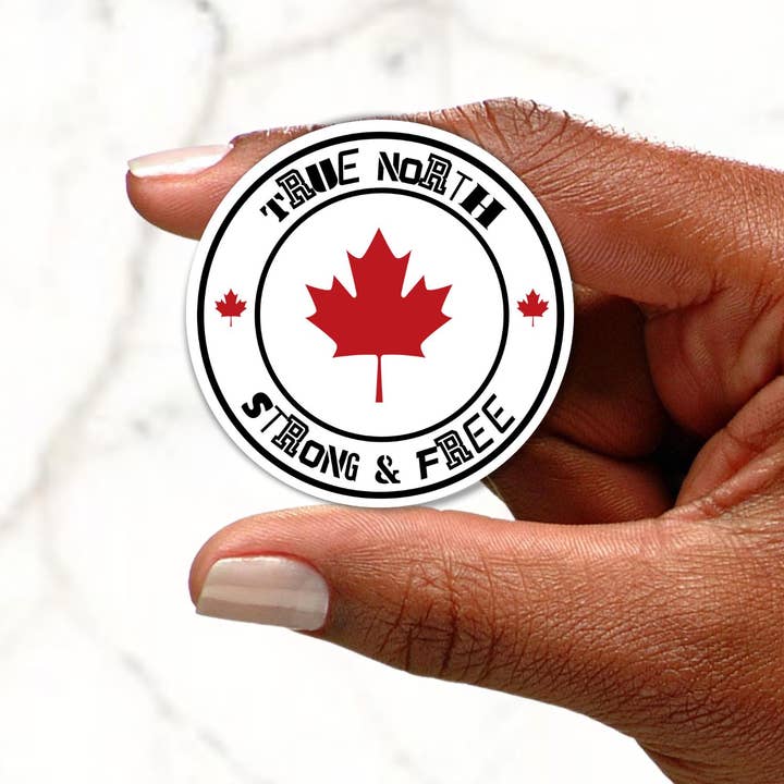 True North Strong and Free Canada Maple Leaf Sticker for wholesale by simply blessed shy